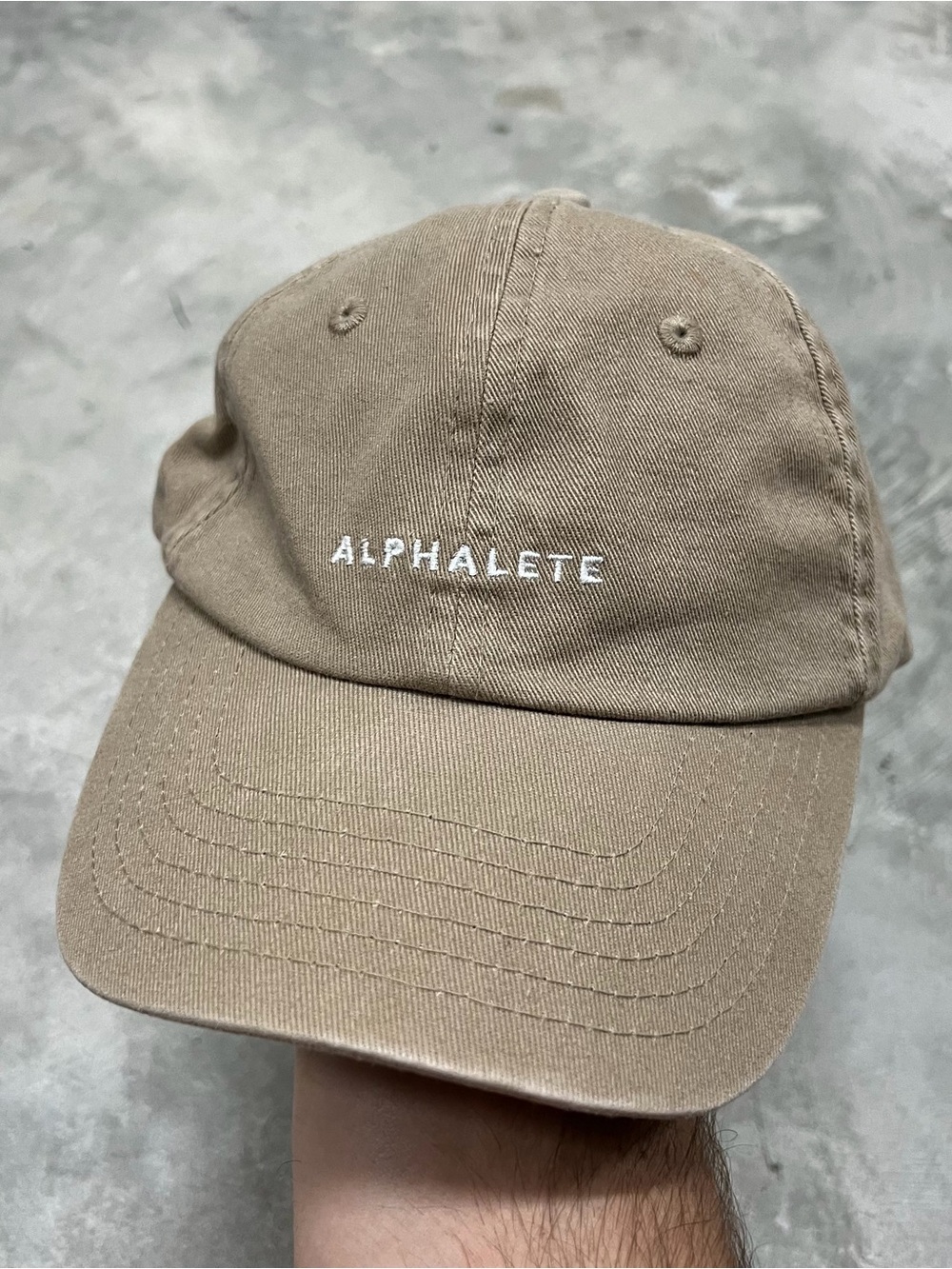 Alphalete Unisex Adjustable Tan Dad Hat Cap Cotton Gym Fitness